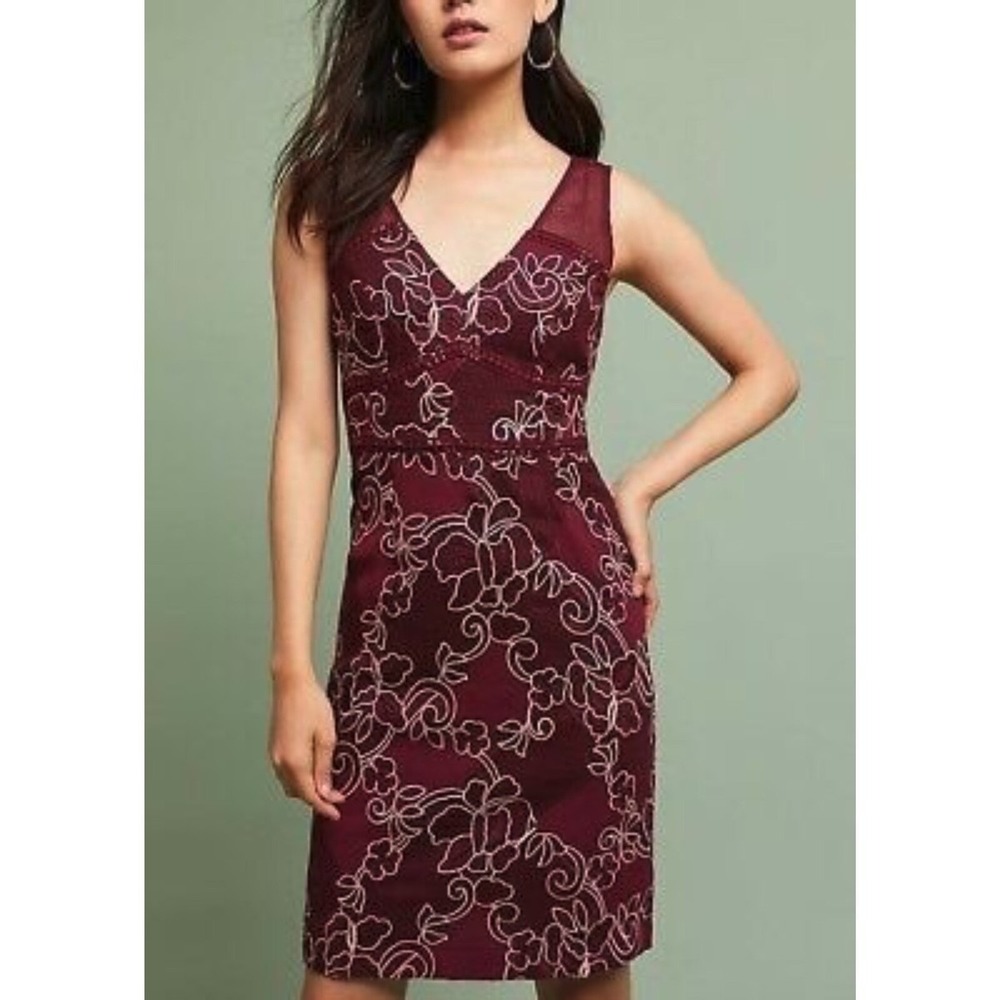 Anthropologie Moulinette Soeurs Ariana Floral Lace Sheath Dress